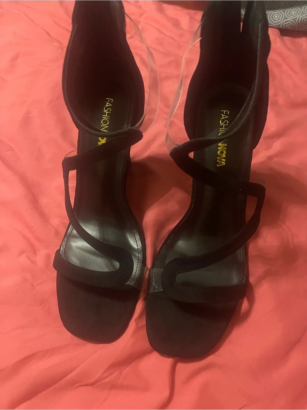Women's Black Suede Wedge Sandals with Strappy Design